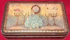 Vintage Victorian Woman Candles Loft NY Candy Tin 7.25"x4.5"x 1.5" New York Shop