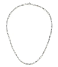 4.2mm Paperclip Link Chain Necklace Real 14K White Gold 18"