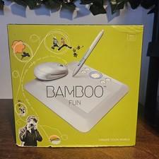 Wacom Bamboo Fun Pen Tablet Model CTE450B Small Silver w/Mouse Open Box