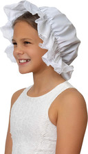 White Mob Cap Accessory - Grandma Night Bonnet Colonial Costume Nightcap Mop Hat