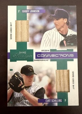 2004 Playoff Prestige - Connections Randy Johnson, Curt Schilling #C-4 Materials