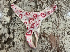 Vintage Frederick  s Of Hollywood Cotton Thong Hearts Size Large