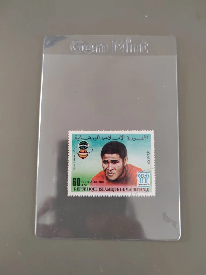 Eusebio Portugal Football Timbre Mauritanie Mondial 1978 Argentine - Photo 2/4