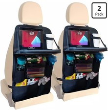 Haoxiang Backseat Car Organizer 2-Pack Seat Back Storage w/ Hooks Black