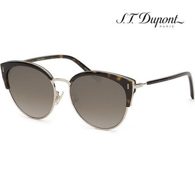 S.T. Dupont Sunglasses DP6633 2 Luxury Semi-Mirror Thin Frame Havana 62338082