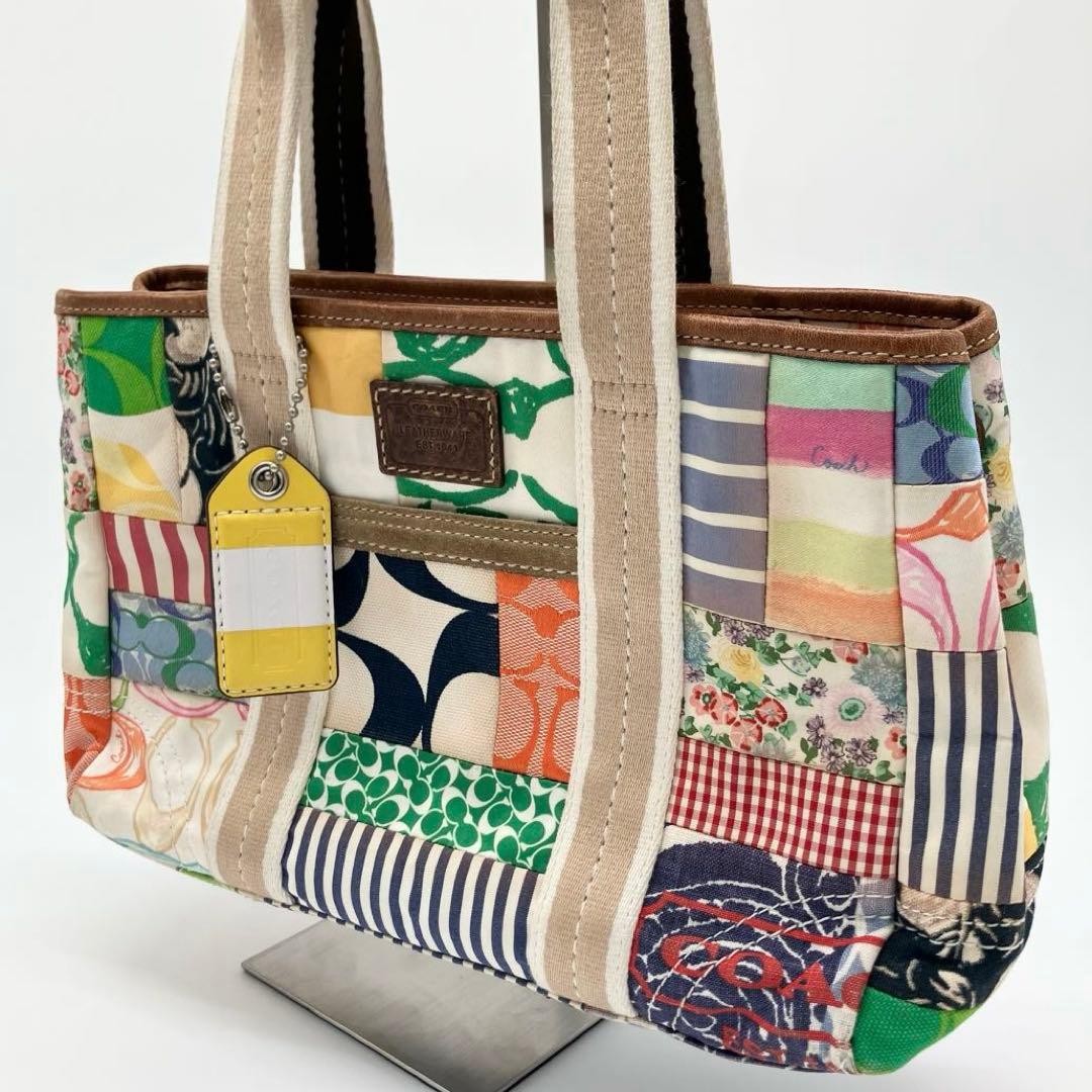 COACH Canvas Leather Patchwork Handbag Multicolor… - image 20