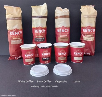 120 InCup Getränke 12 Unzen + 160 Deckel Kenco je 58p (WÄHLEN SIE IHRE EIGENE GEMISCHTE BOX)