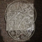 TWO Vintage 1960s Anchor Hocking Crystal Plate Star Of David Pattern 11" and 13"