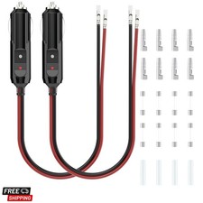 12V Cigarette Lighter Plug with 1FT 16 AWG Wire, Automotive Replacement Cigar...