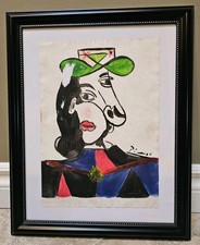 Picasso Original Painting -Signed -COA -Gallery Stamp -Framed -Not A Copy