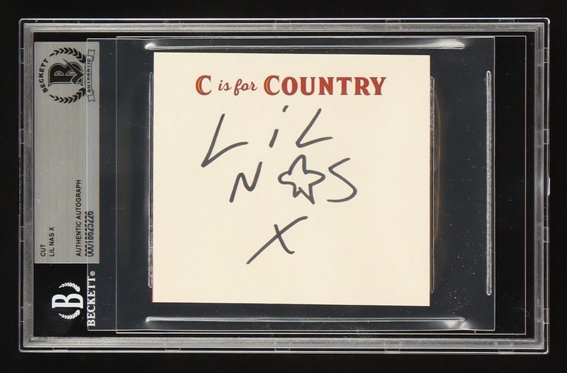 Lil Nas X Signed "C Is For Country" Bookplate (BAS Authenticated)