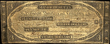 MA $3 The PLYMOUTH Bank Massachusetts January 20th 1840 Haxby MA-1000 C82