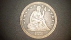 1876 Seated Liberty Silver Quarter 25c