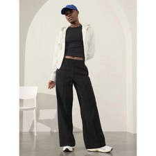 new ATHLETA black athletic athleisure straight leg drawstring Endeavor pants 2 p