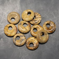 10pcs Natural Picture Stone Large Hole Circle 18mm Beads Pendants DIY Jewelry