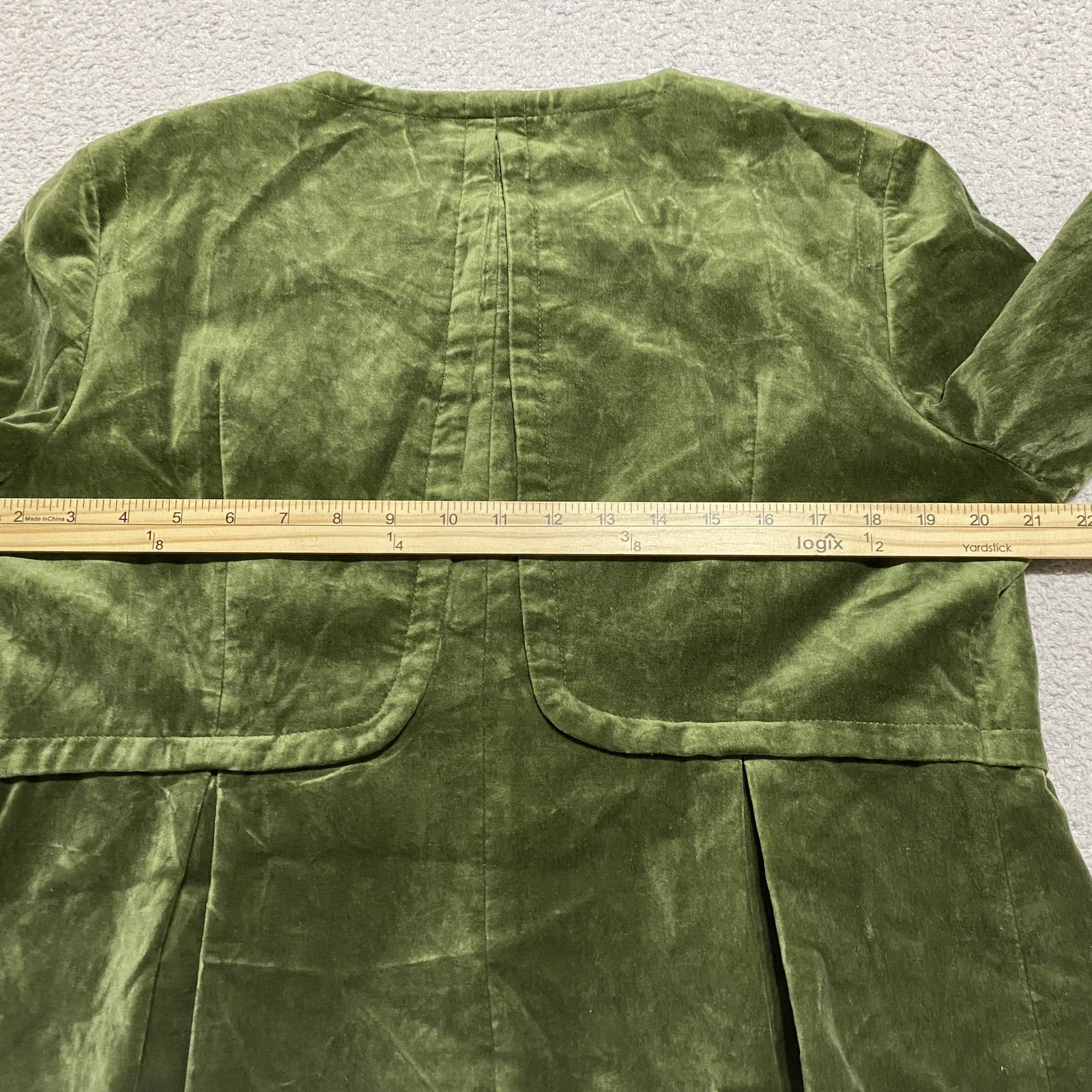 Talbots Jacket Womens 16P Solid Green Velvet Butt… - image 8