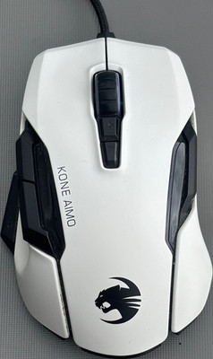 ROCCAT Kone AIMO Gaming-Maus, kabelgebunden, Weiß/Schwarz