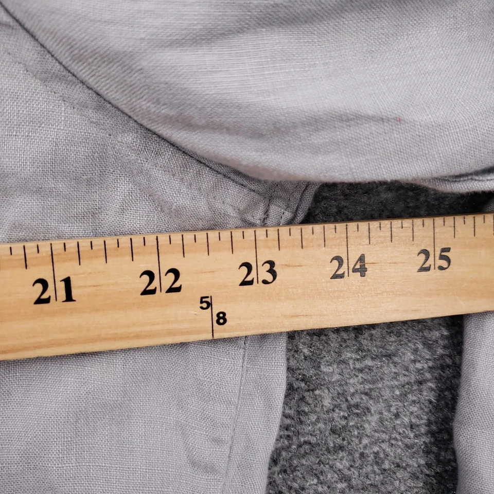 Camisa con botones INC International Concepts para hombre L grande gris lino manga larga Foto 4 de 4