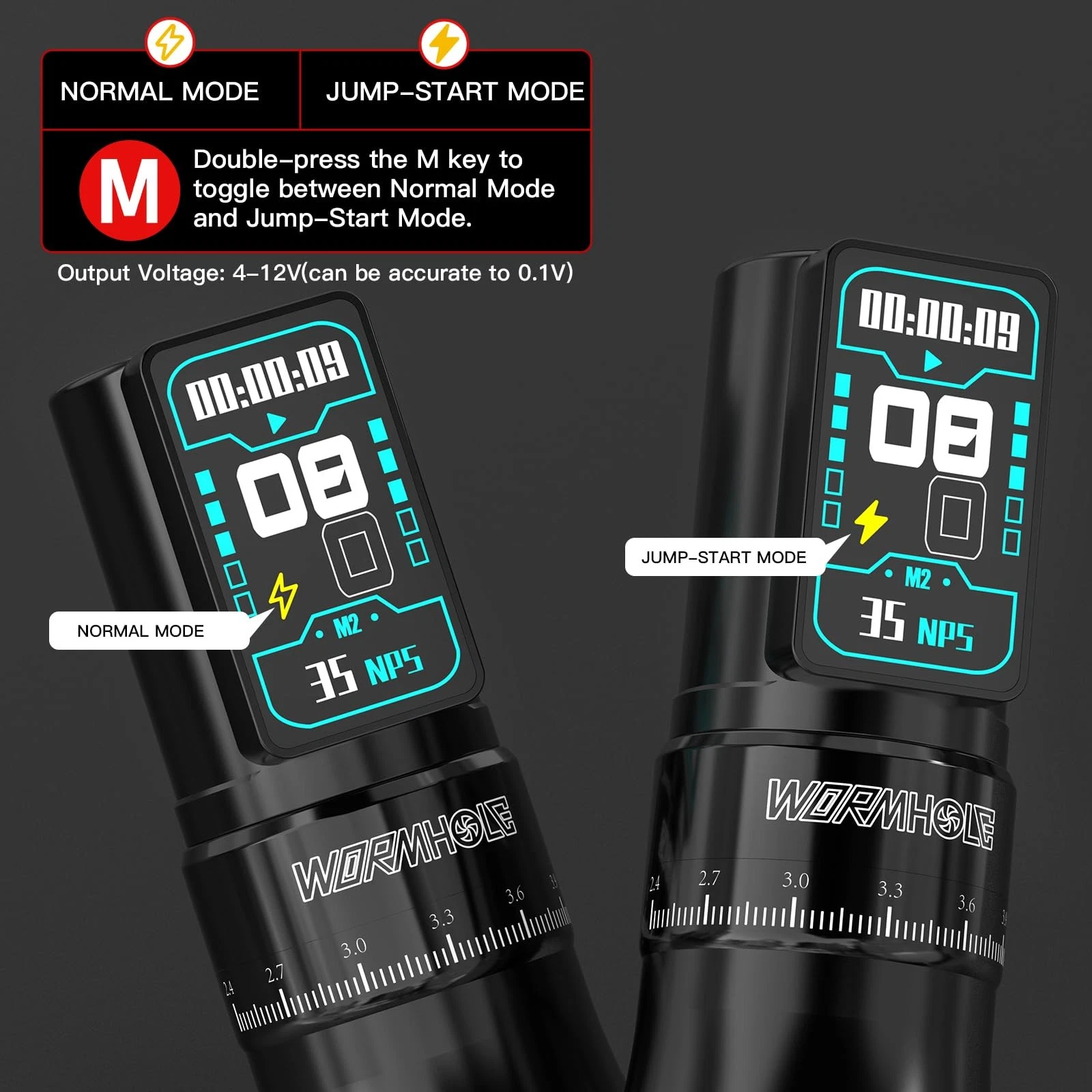 Wormhole 2PCS 2300mAh Batteries and 7 Adjustable pen+power supply, Black4 - product detail image 7