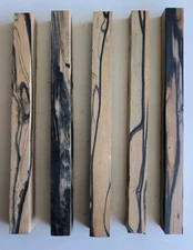 Black and White Ebony Pack of Five 1x1x12 Dry Turning Wood Blanks 1K