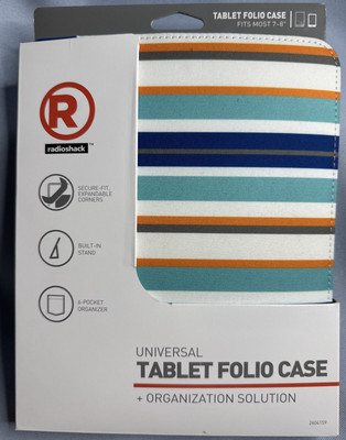 RadioShack Protect It Universal Tablet Folio Case 2604159 -  7-8'' Tablets NEW