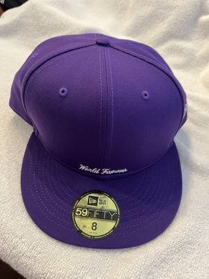 Supreme Reverse Box Logo New Era Hat Brand New Fitted Cap Purple Size 8
