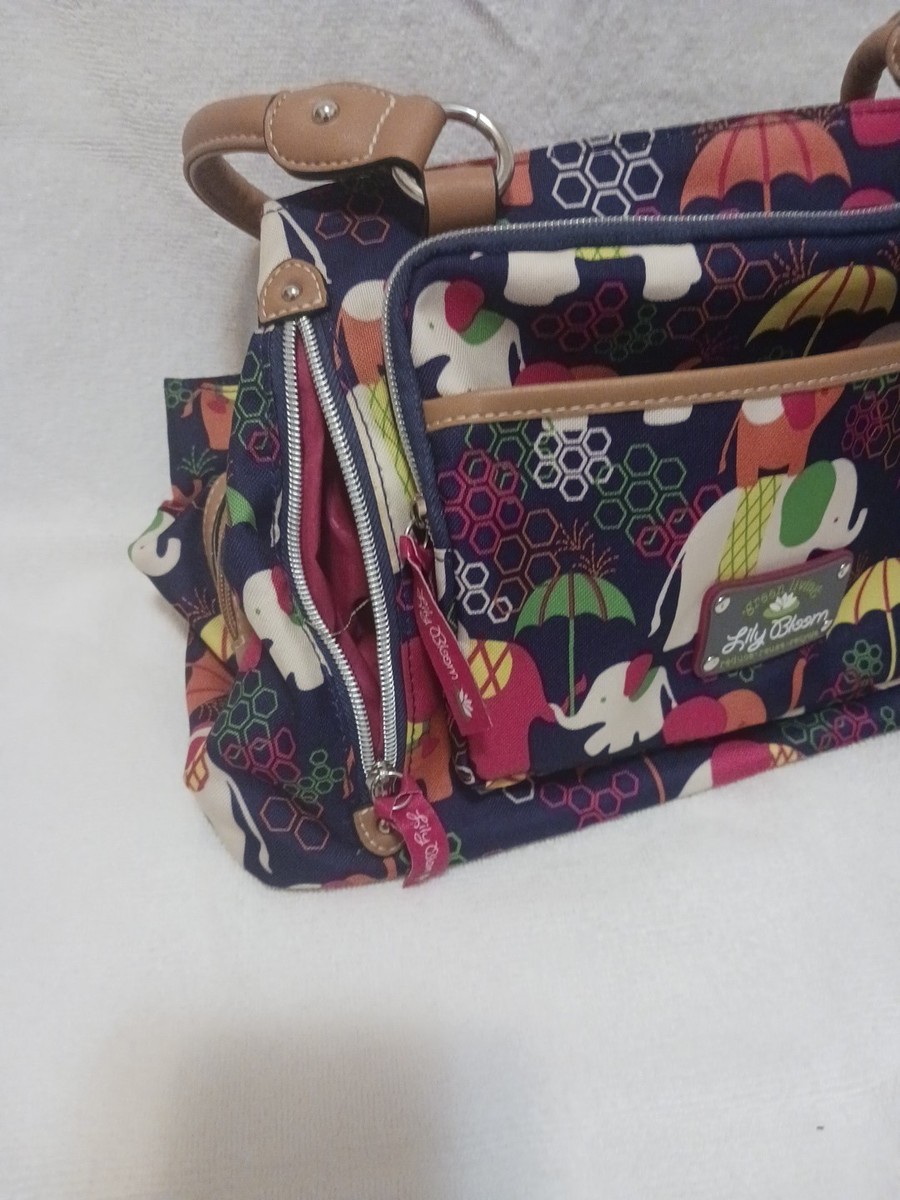 Lily Bloom Elephant Umbrela Design Mulicolor Purse Handbag View 6