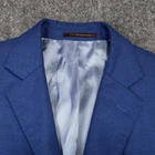 J. Hilburn Vitale Barbers Hopsack Sport Coat Mens 38S Slim Fit Blue Wool Surgeon