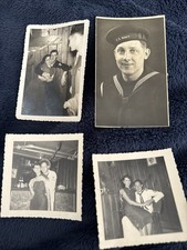Lot Original Photo Black White Photograph US navy Marine Couple 1950 s Vintage