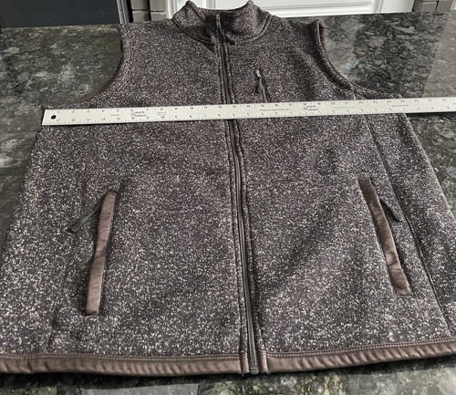 Powder River Outfitters Panhandle Fleece Gray Vest Men’s XXL Zip Pocket Western - Picture 6 of 15