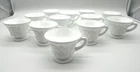 Vintage Milk Glass Paneled Grape 12-PC Punch Cups Set Pedestal Westmoreland