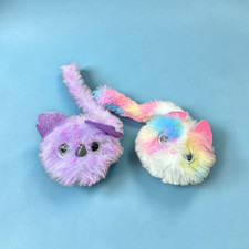 Video Pomsies Purple and rainbow Kitty Cat Pet Interactive Plush Lot of 2