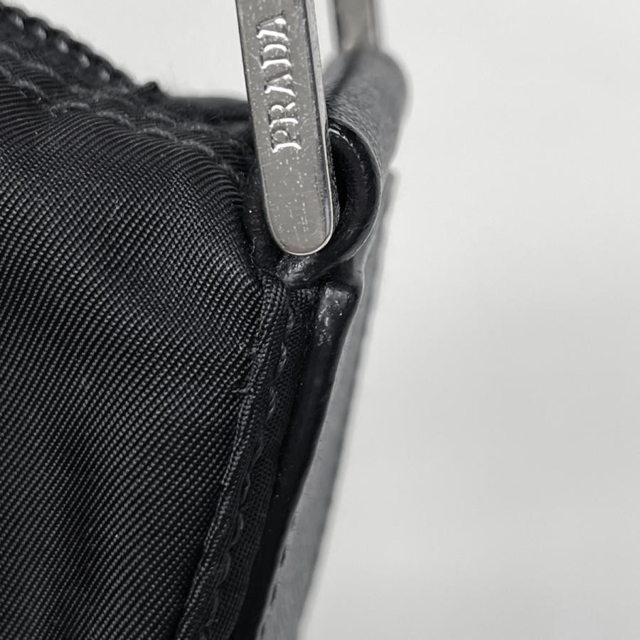 PRADA Plate Shoulder Bag Nylon Black 24cm x 21cm #BS1851 thumbnail 4