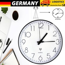 Wanduhr Funkuhr Funkwanduhr Quarz Analog Uhr 30CM automatische Zeitumstellung