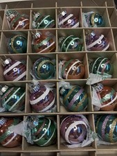 NEW Set/20 Christopher Radko SHINY BRITE Glass Ornaments Christmas Pink  Aqua