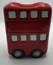 Red Ceramic Trinket Dish- Double Decker Bus