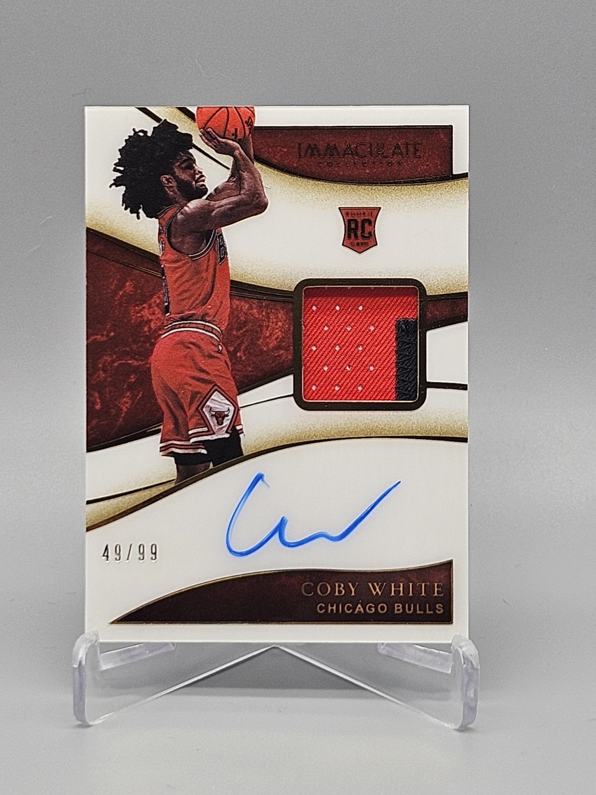 2019-20 Panini Immaculate Coby White Rookie Patch Auto /99 Bulls RPA RC