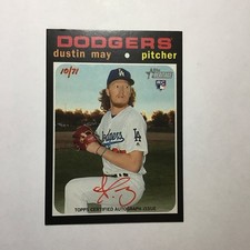 2020 Topps Heritage Real One Autographs Dustin May Red /71 #ROA-DM Rookie 