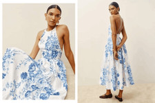 Gorgeous Reformation Percy Linen Midi Dress 4 NWT