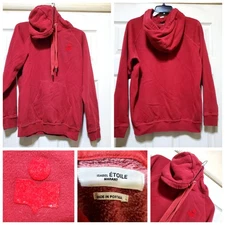 Isabel Etoile Marant Sweatshirt Womens 42 Red Hoodie Fleece Logo Pullover Top
