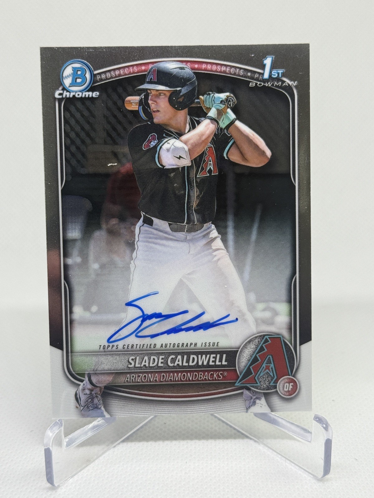 Slade Caldwell 1st 2025 Bowman Chrome Prospects Auto Refractor /499 Diamondbacks