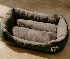 Pet Dog Cat Bed Soft Plush Warm Kennel Large Green Puppy Cushion Washable