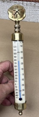 Vintage Conant Custom Brass Thermometer  Burlington Vermont  Starfish