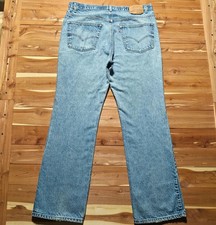 Vintage 90s Levis 517 Jeans Light Wash Distressed Bootcut Made in USA Mens 40x34