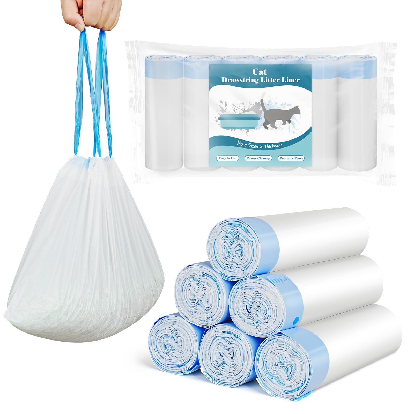 Liners For Drawstring Closure, Heavy Duty Leak-proof...