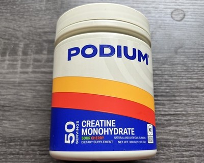 Podium Creatine Monohydrate, 50 Servings, Sour Cherry Supplement 12.70 Oz New
