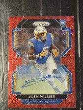 2021 Panini Prizm Josh Palmer #359 Red Wave Prizm Rookie Auto /149 Chargers