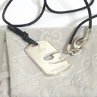 Auth Gucci Cancer Plate Charm Necklace Choker Sterling Silver 925 49cm/19.3" Ita
