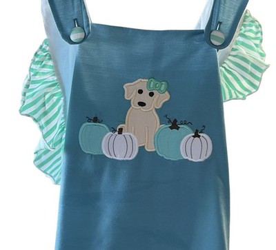 Busy Bees Smocks Pumpkin Dog Boutique Dress Size 9