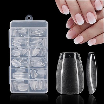 Nagelspitzen Gel x Nail Tips Short Ballerina  Weiche Gelspitzen Tips Für Geln...